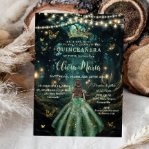 Grönt Quinceañera (skogen Emerald )