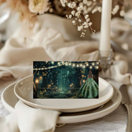 Grönt Quinceañera (skogen Emerald ) Placeringskort