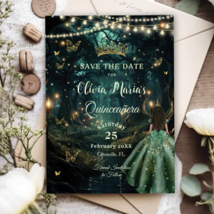 Grönt Quinceañera (skogen Emerald ) Spara Datumet