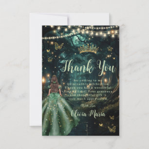 Grönt Quinceañera (skogen Emerald ) Tack Kort