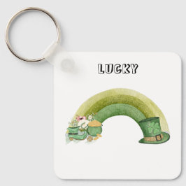 Grönt, rå regnbåge party patricks dag nyckelring