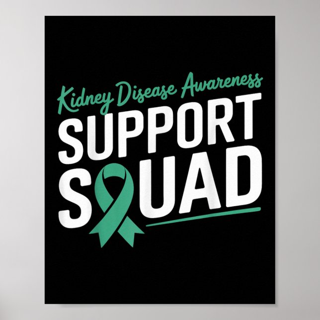 Grönt Rabbon Support Squad for Kidney Disease Awar Poster (Framsidan)