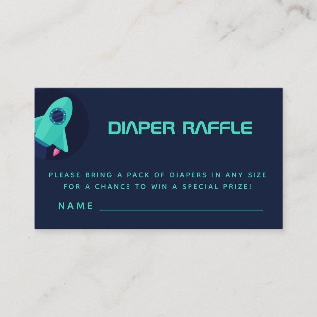 Grönt Racket Rackeshipptema Diaper Raffle Tilläggskort (Framsida)