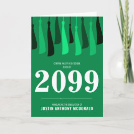 Grönt rad i Tassels Photo Studenten Inbjudan