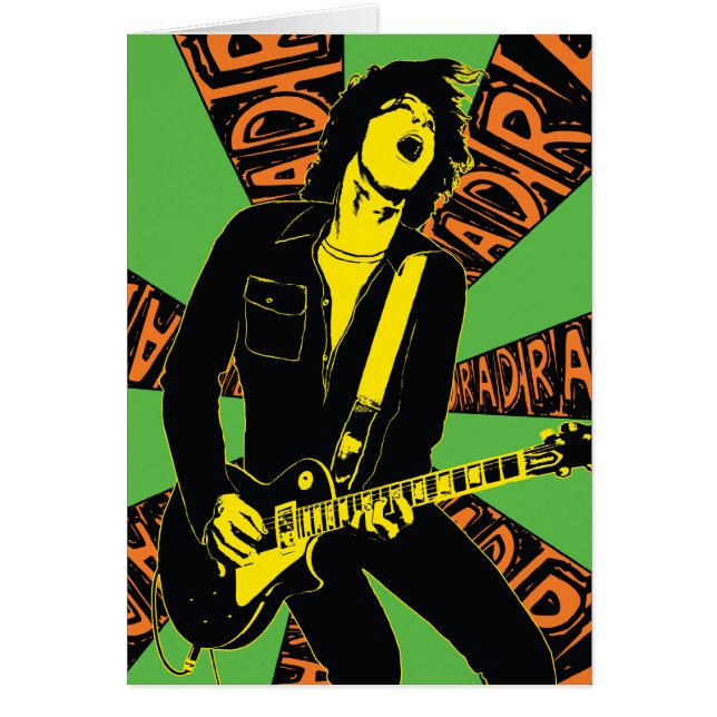 Grönt Rad-kort Hälsningskort (Framsidan)