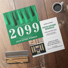 Grönt rad med Tassels Two-Photo Studenten Inbjudningar