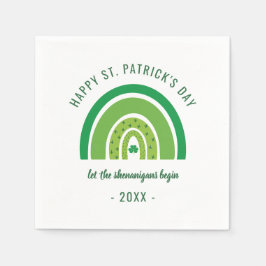 Grönt Rainbow Irish Shamrock Lycklig St patricks d Pappersservett