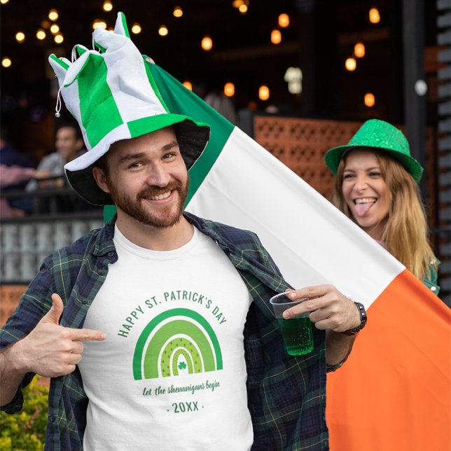 Grönt Rainbow Irish Shamrock Lycklig St patricks d T Shirt (Skapare uppladdad)