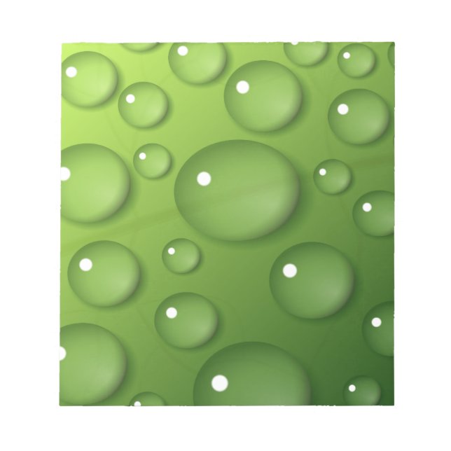 Grönt RainDrop Mönster Anteckningsblock (Framsida)