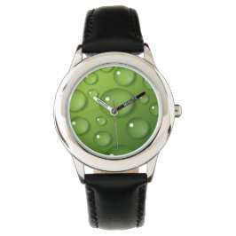 Grönt RainDrop Mönster Armbandsur