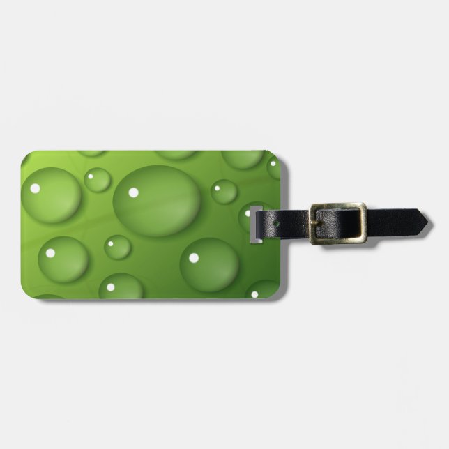 Grönt RainDrop Mönster Bagagebricka (Horisontell Framsida)