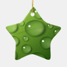 Grönt RainDrop Mönster Julgransprydnad Keramik