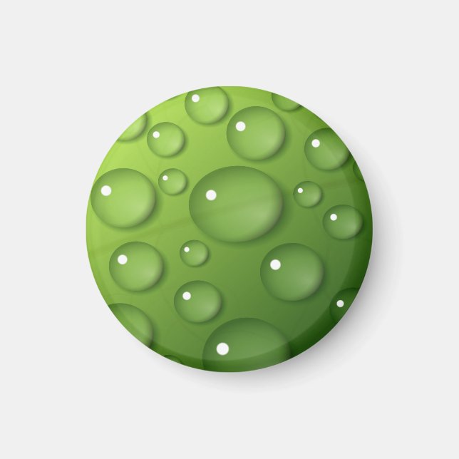 Grönt RainDrop Mönster Magnet (Framsidan)