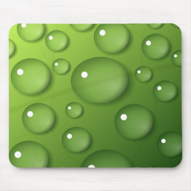 Grönt RainDrop Mönster Musmatta (Framsidan)