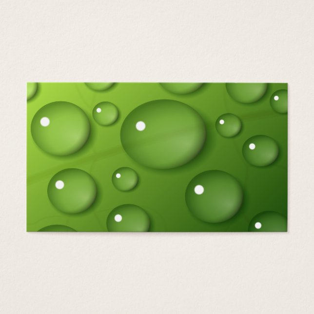 Grönt RainDrop Mönster Visitkort (Framsidan)