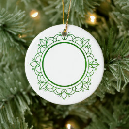 Grönt Ram Elegant Anpassade jul Julgransprydnad Keramik