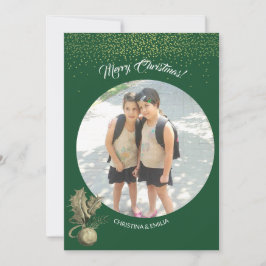 Grönt Ram One Photo God jul Inbjudningar