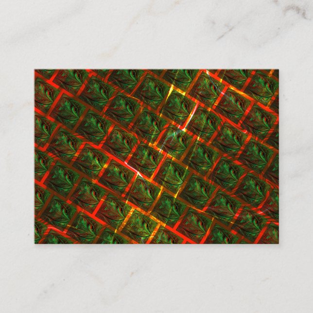 "Grönt ramade öga, repor eller rött rutnät. Lojalitetskort (Framsida)