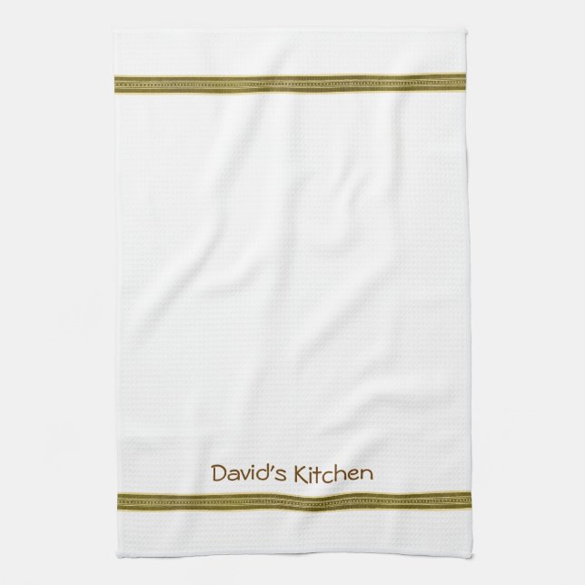 Grönt Rand Anpassningsbar Dish Tea Kitchen Towel Kökshandduk (Vertikal)