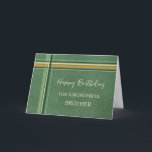 Grönt Rand Brother Birthday Kort<br><div class="desc">Födelsedagskort för broder med grönt rand mönster och tankfull vers.</div>