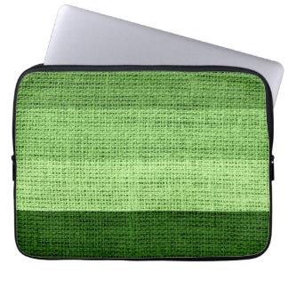 Grönt Rand Burlap Rustic Jute Laptop Sleeve