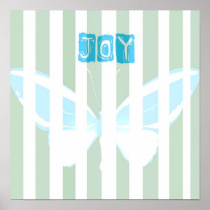 Grönt Rand Joy Butterfly Poster