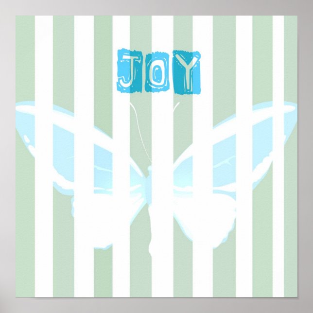 Grönt Rand Joy Butterfly Poster (Framsidan)