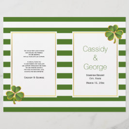 Grönt rand klöver vikt det irländska bröllopsprogr