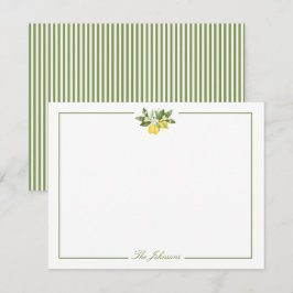 Grönt Rand Lemon Gren Personlig Stationery Anteckningskort