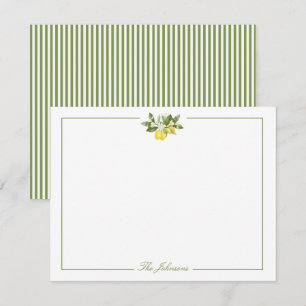 Grönt Rand Lemon Gren Personlig Stationery Anteckningskort