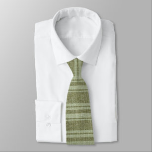 Grönt Rand Linen Burlap Struktur Slips