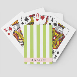 Grönt Rand, Linjer, stripe Mönster, ditt namn Casinokort