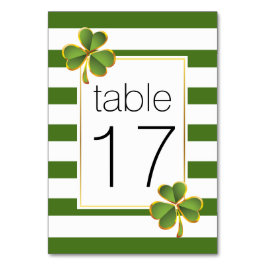 Grönt rand och klöver Irländska bröllop-bordsnumre Bordsnummer
