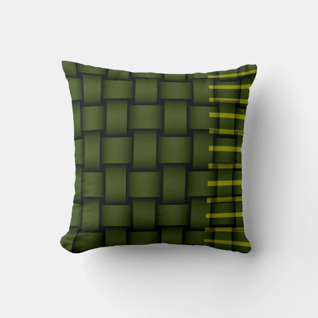 Grönt rand-retrografisk design kudde (Framsida)