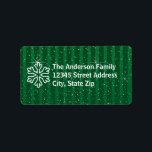 Grönt Rand Snowflake - adressetikett<br><div class="desc">Grönt Rand & White Snowflake - adressetikett</div>