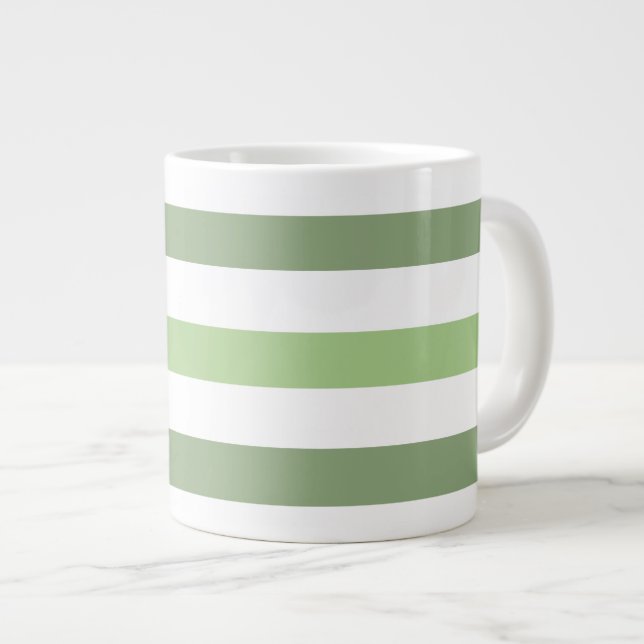 Grönt Rand Vågrät Jumbo Mugg (Framsida höger)