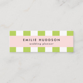 Grönt Rand, Vita Rand, Stripe Mönster Mini Visitkort