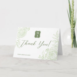 Grönt Ranunculus Bröllop Grattis kort