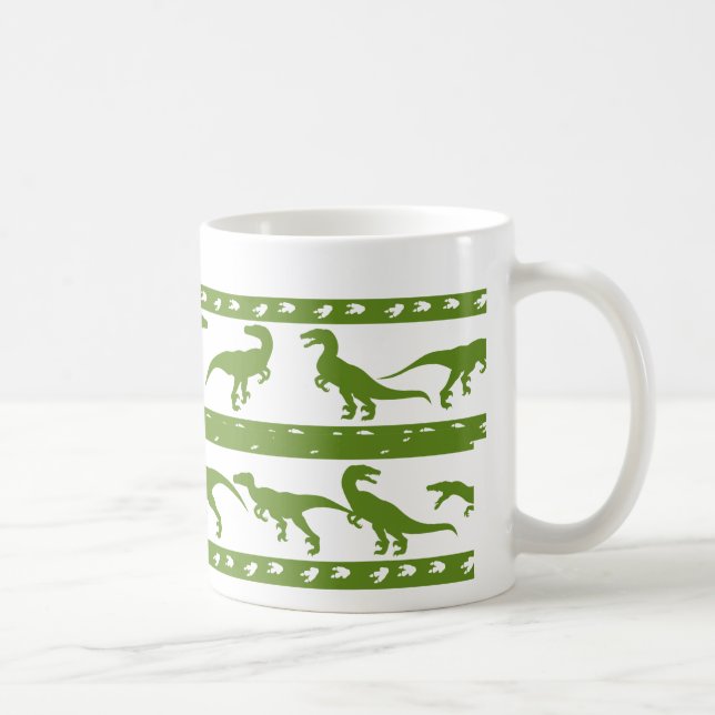 Grönt Raptor Mönster Kaffemugg (Höger)