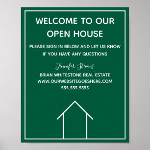 Grönt Real Gods Company Anpassningsbar Open House Poster