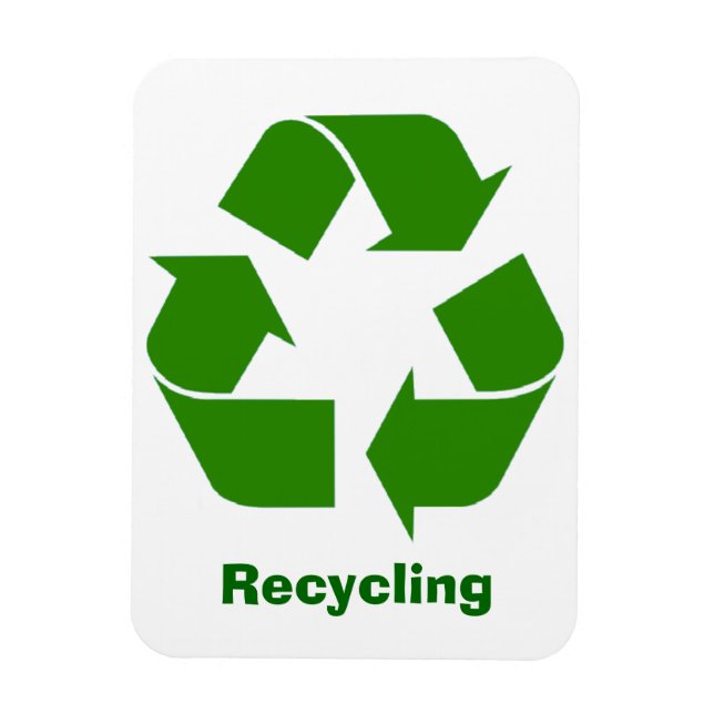 Grönt Recycling Sign Magnet (Vertikal)