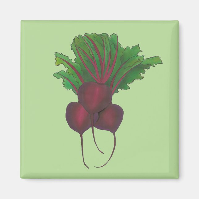 Grönt Red Beet Beet Vegetable Garden Kitchen Magnet (Framsidan)