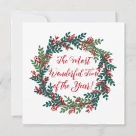 Grönt Red Berry Underbart julandetid Julkort