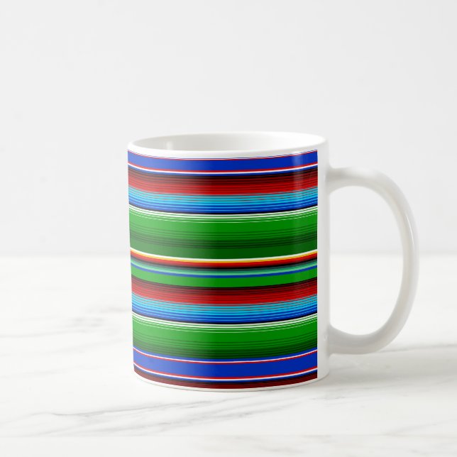 Grönt Red Blue Mexican Sarape Kaffemugg (Höger)