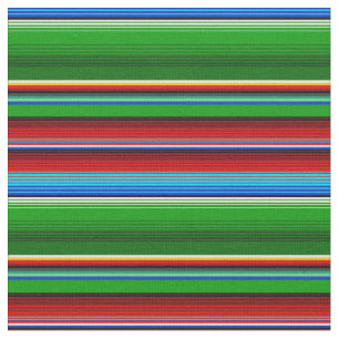 Grönt Red Blue Mexican Sarape Tyg