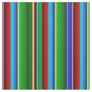 Grönt Red Blue Mexican Sarape Tyg