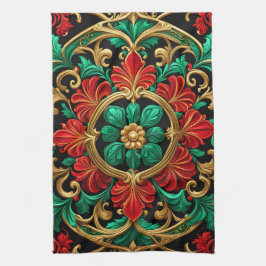 Grönt Red Decorative Helgdag Kitchen Towel Kökshandduk