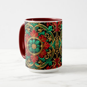 Grönt Red Decorative Helgdag Mugg