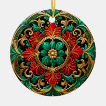 Grönt Red Decorative Helgdag Ornament