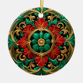 Grönt Red Decorative Helgdag Ornament